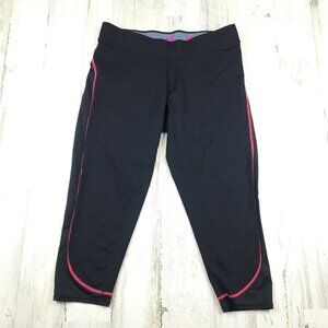 Hylete Black Womens Cropped Pull on Workout leggings Capri Size Large EUC